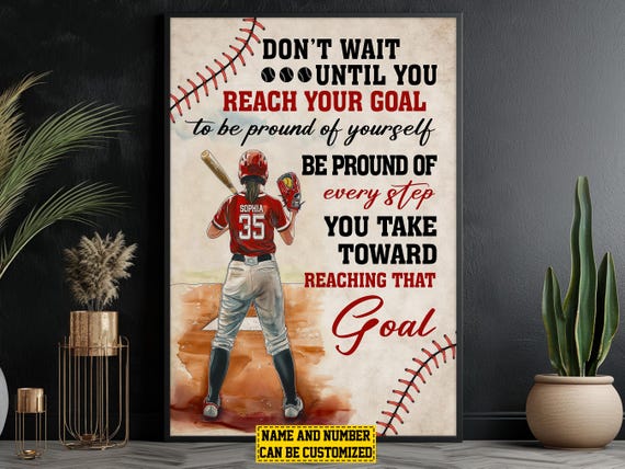 Softball Girl Players Personalized Print Baseball Poster Print Softball Gift For Girl Daughter