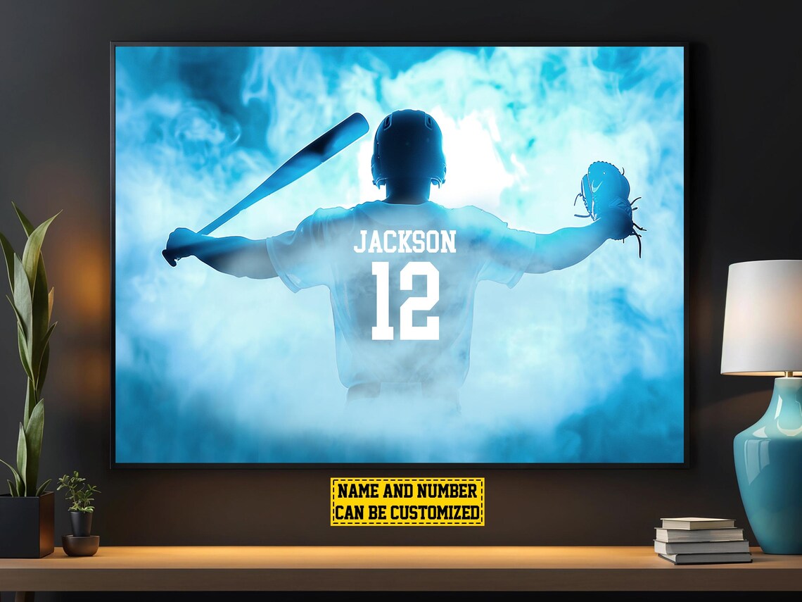 Victory Baseball Player Personalized Poster