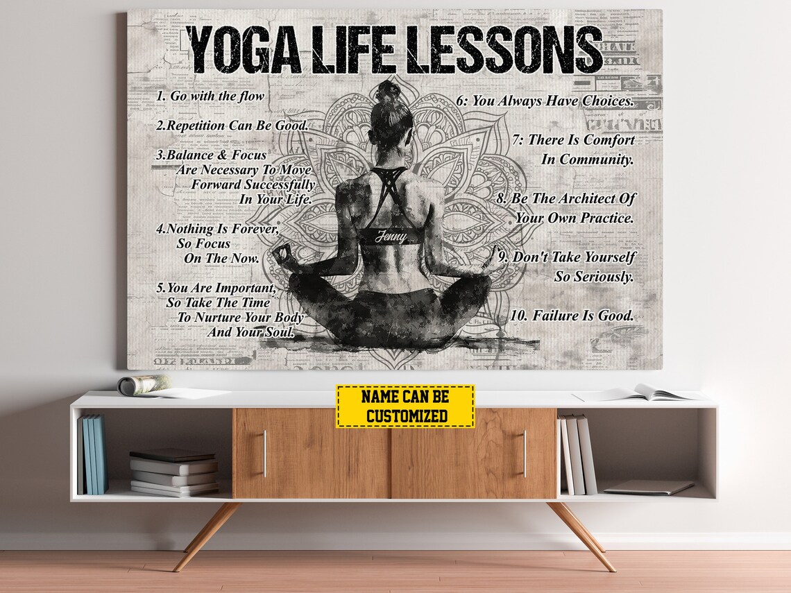 Yoga Life Lessons Personalized Poster Custom Name Meditation Wall Art Print - Image 5