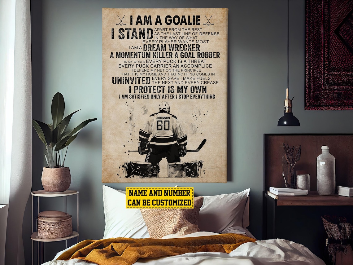 Hockey Goalie Personalized Art Print Gift For Son - Image 3