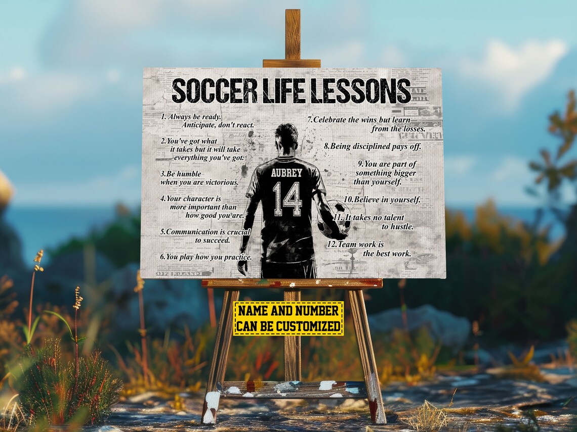Soccer Life Lessons Personalized Poster Print - Image 2