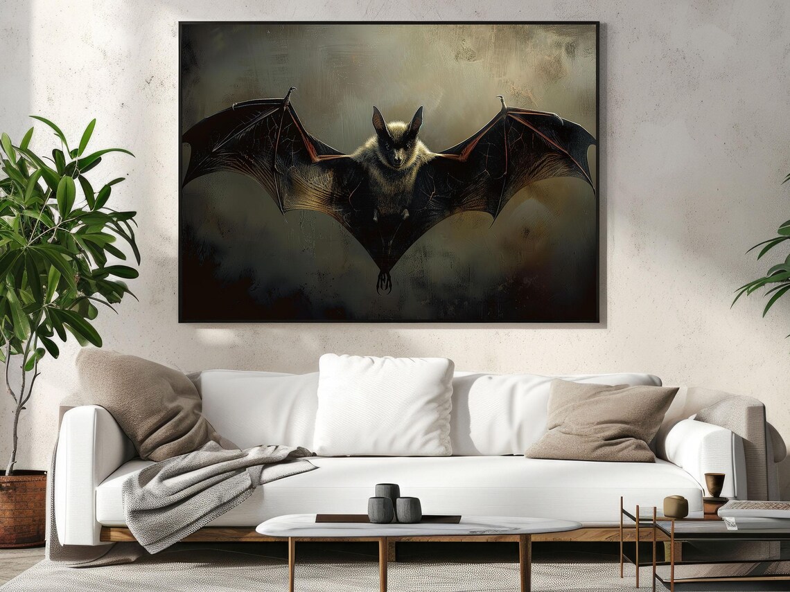 Dark Bat Print Halloween Poster - Image 3