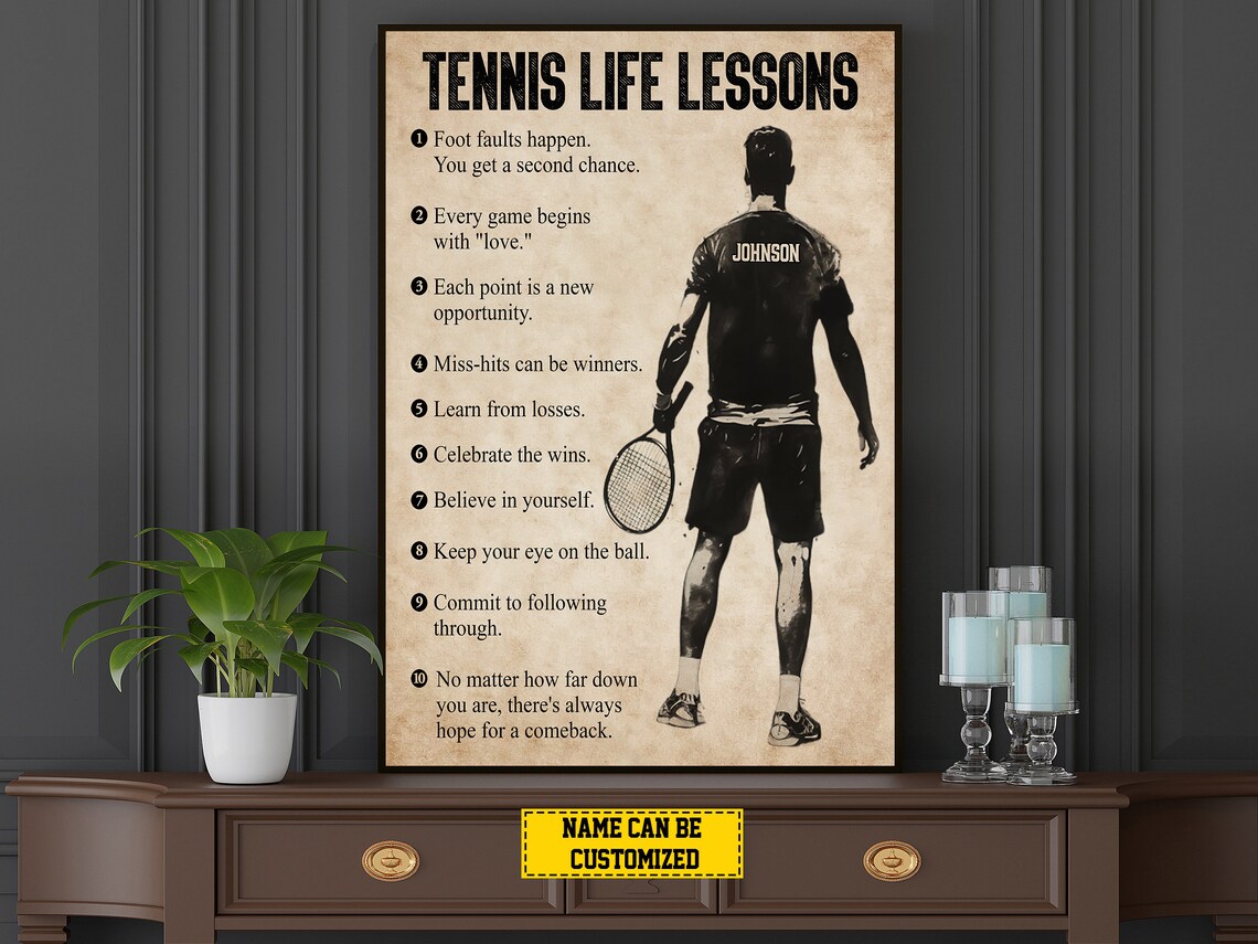 Tennis Life Lessons Personalized Poster Print - Image 4