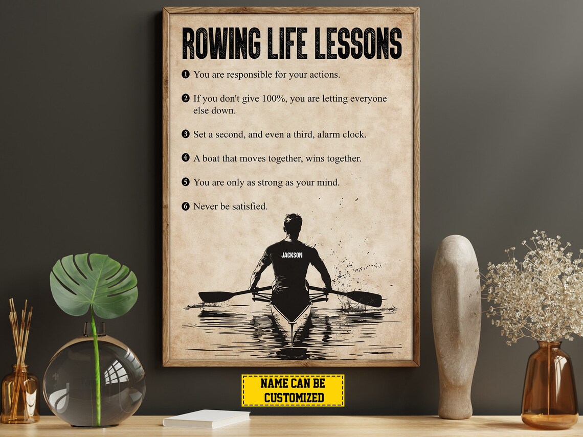 Rowing Life Lessons Personalized Poster Print