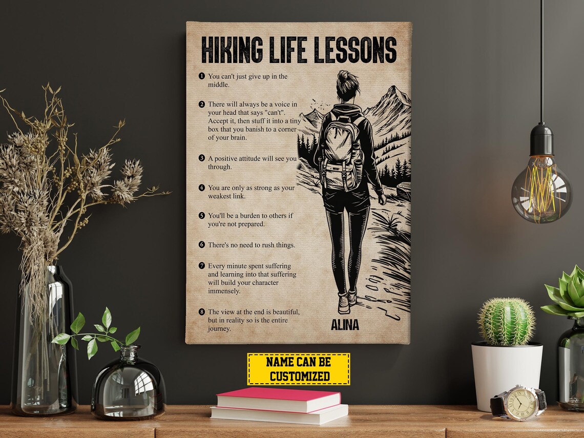 Personalized Hiking Life Lessons Poster, Adventure Art - Image 5