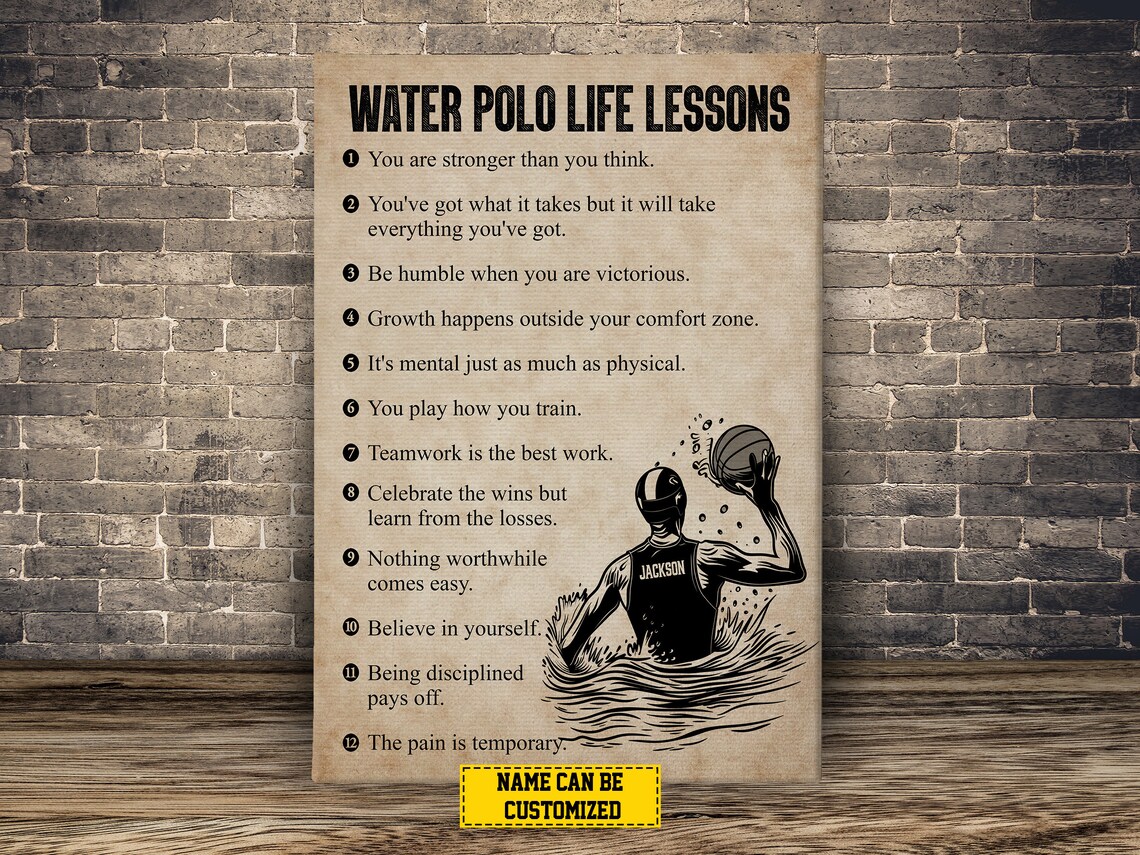 Personalized Water Polo Life Lessons Art Print - Image 2
