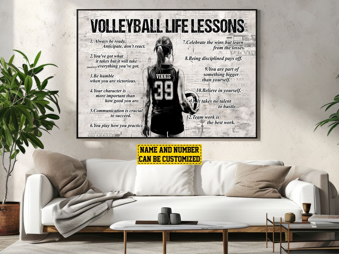 Volleyball Life Lessons Personalized Poster Print - Image 5