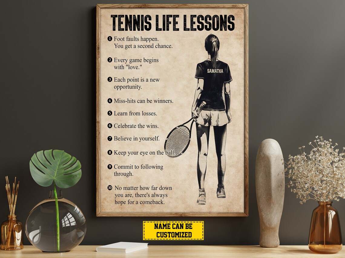 Personalized Tennis Life Lessons Tennis Art Print - Image 5
