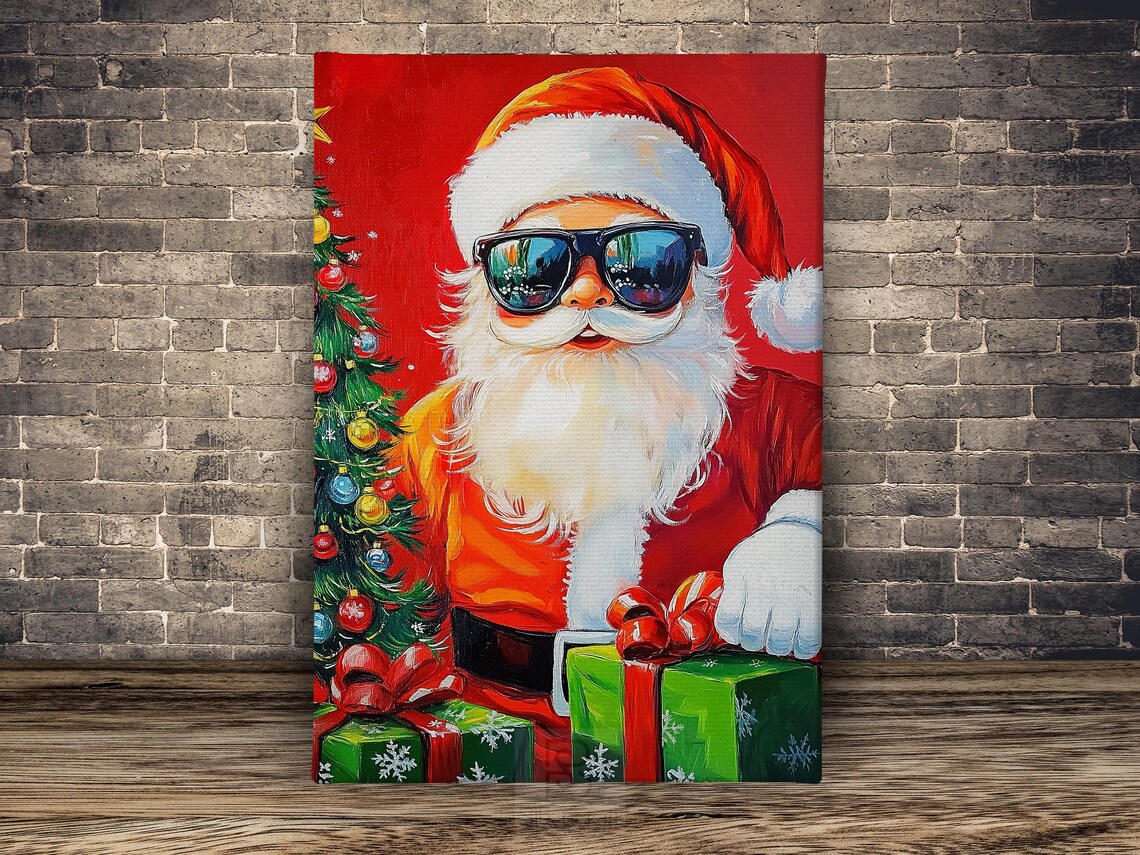 Funny Santa Portrait, Cozy Christmas Poster Print - Image 2