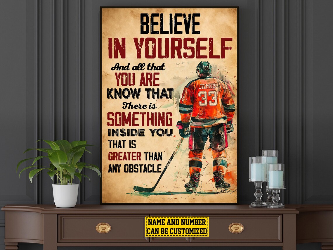 Vintage Hockey Inspiration Personalized Poster Print - Image 4