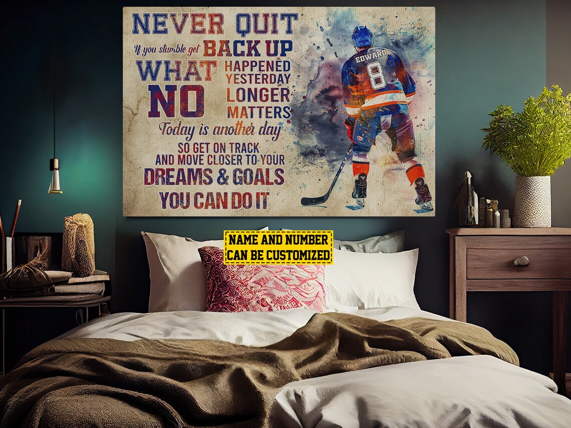 Vintage Hockey Life Lessons Personalized Art Print - Image 3