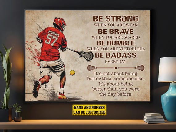 Vintage Lacrosse Player Personalized Print Lacrosse Poster Lacrosse Print Lacrosse Gift For Boy Man