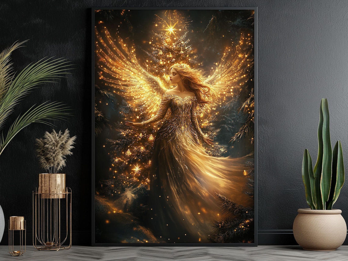 Vintage Young Angel Painting, Christian Christmas Poster - Image 6