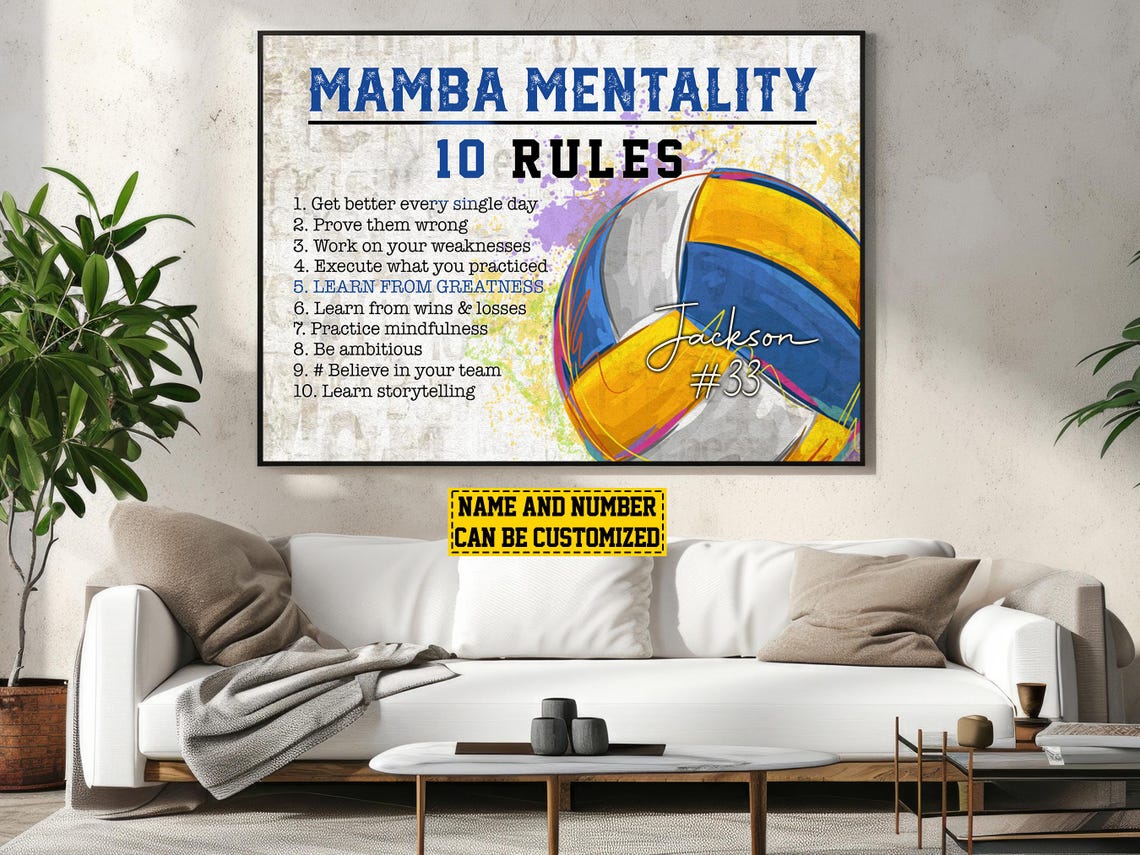 Volleyball 10 Rules Personalized Print Volleyball Poster Volleyball Print Volleyball Gift - Image 3
