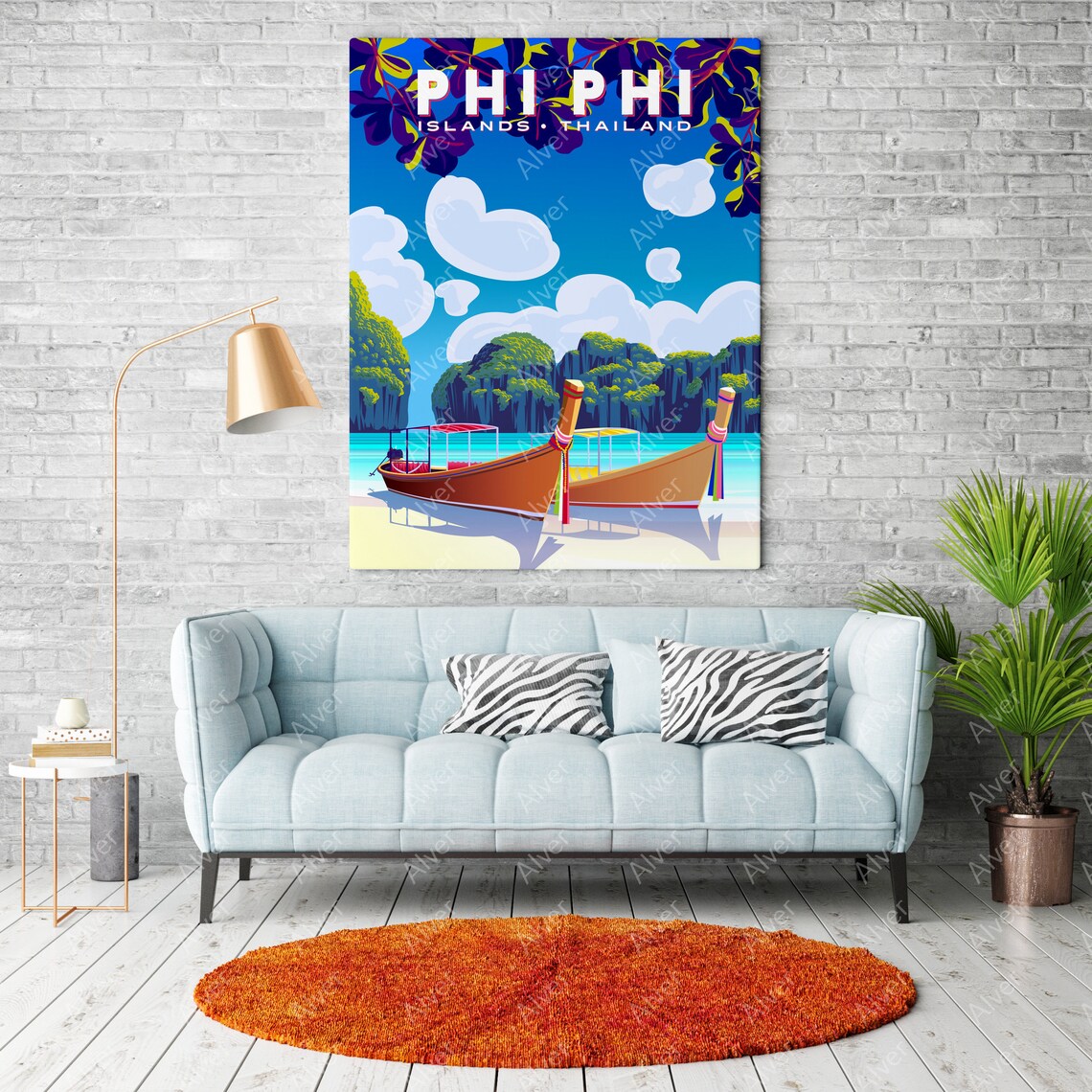 Phi Phi Poster Thailand Poster Tropical Travel Print Asia Wall Art Unframed - Image 2