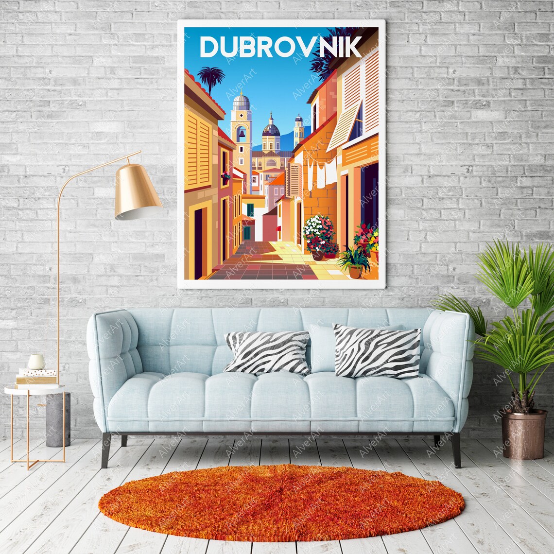 Dubrovnik Croatia Old Town Street Church Towers Rooftops Poster - Image 2
