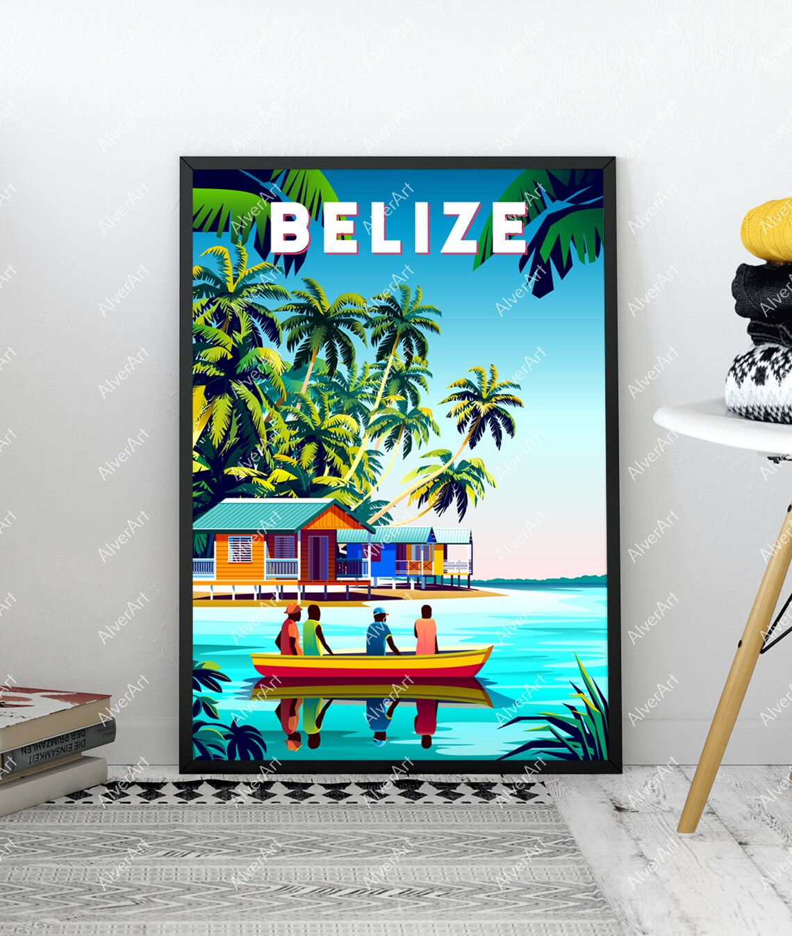 Caribbean Poster Belize Poster Tropical Travel Print Caribbean Wall Art Unframed - Image 3