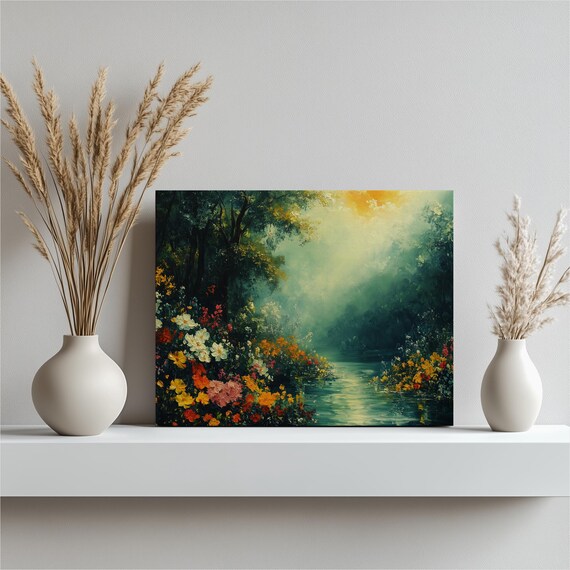 Garden Of Eden Lush Floral River Biblical Paradise Art Poster