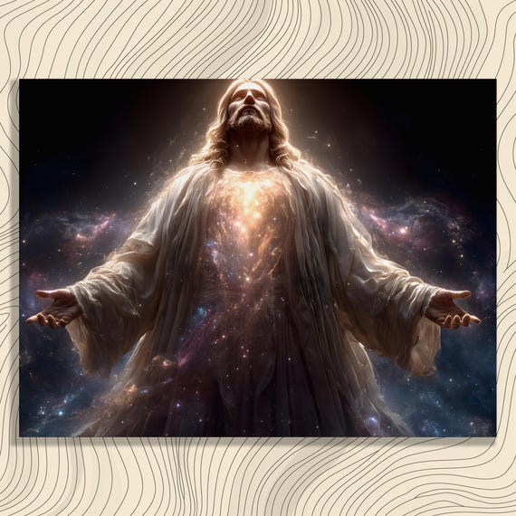 Cosmic Canvas Wall Art Surreal Celestial Painting Print Modern Spiritual Decor Gift Transcendent Ethereal Universe Mysticism Divinity