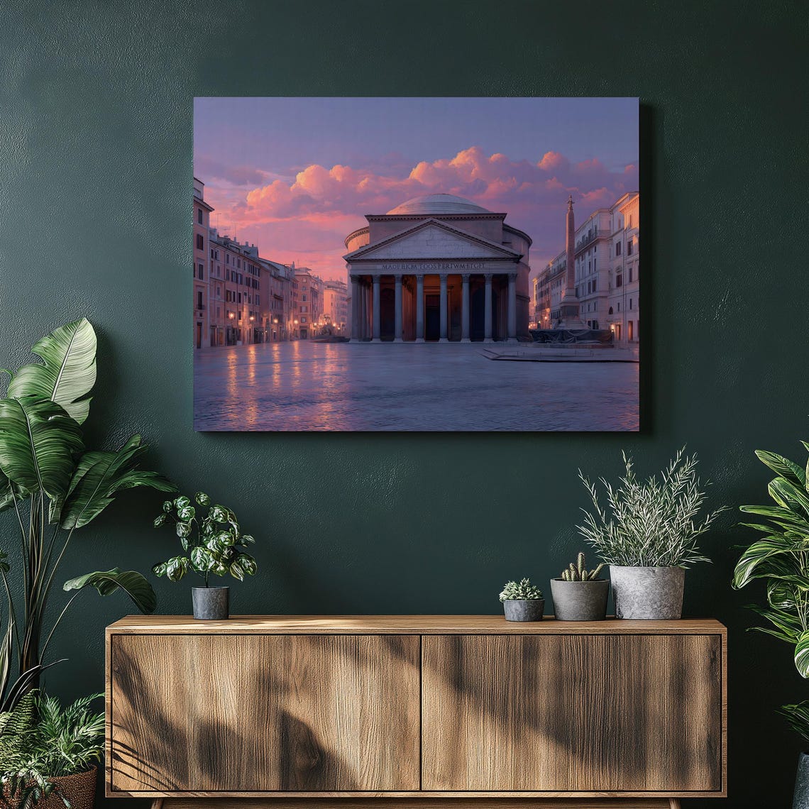 The Pantheon Rome Italy Twilight Piazza Della Rotonda Poster