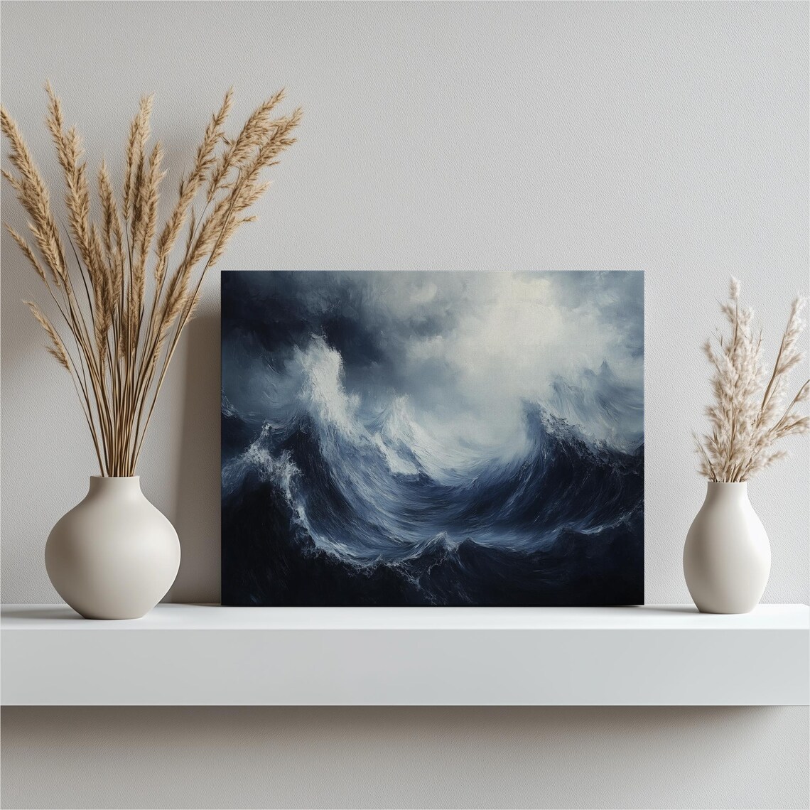 Stormy Sea Seascape Abstract Waves Art Print