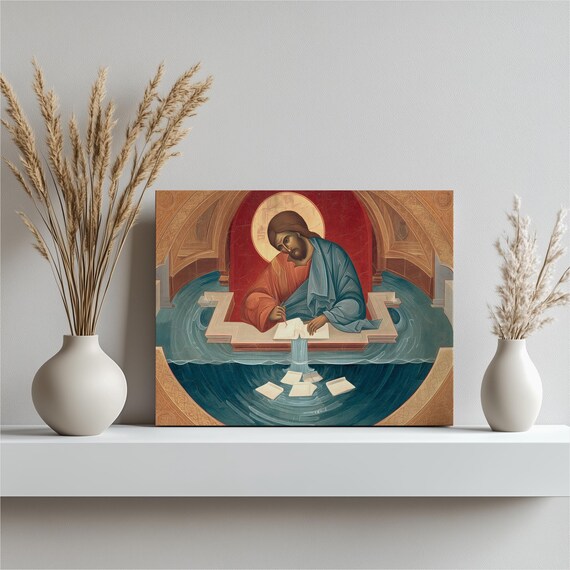 Saint John the Evangelist Byzantine Icon Canvas Art Poster Home Decor