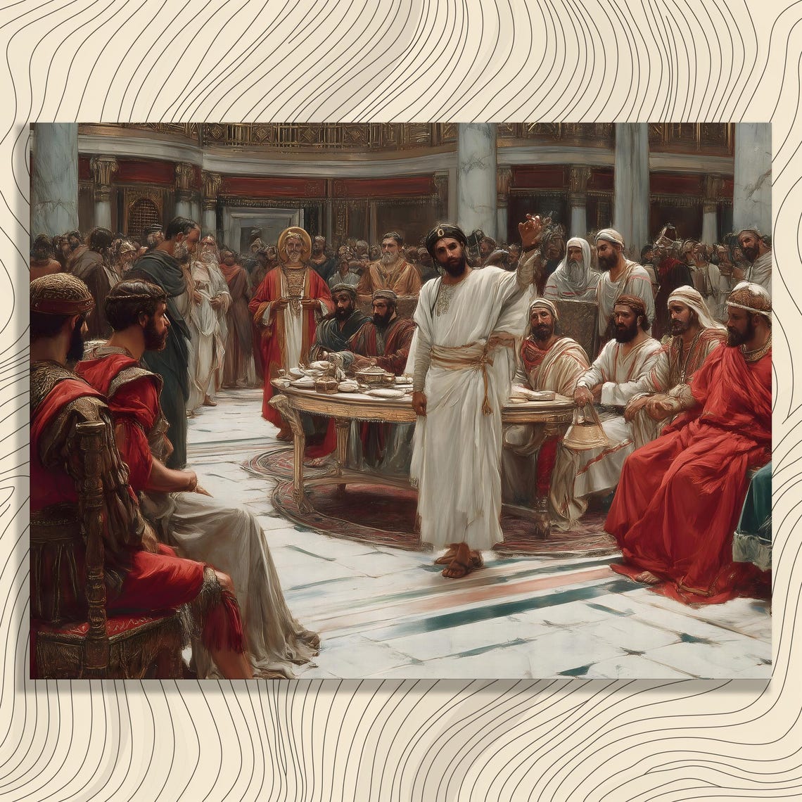 Ancient Assembly Speech Classical Marble Hall Painting Poster