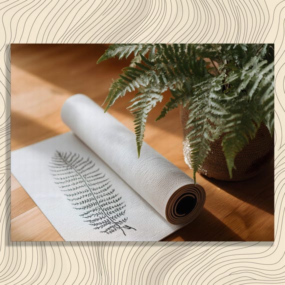 Fern Botanical Canvas Wall Art Minimal Tropical Print Green Nature Decor Scandinavian Plant Yoga Inspired Gift Neutral Home