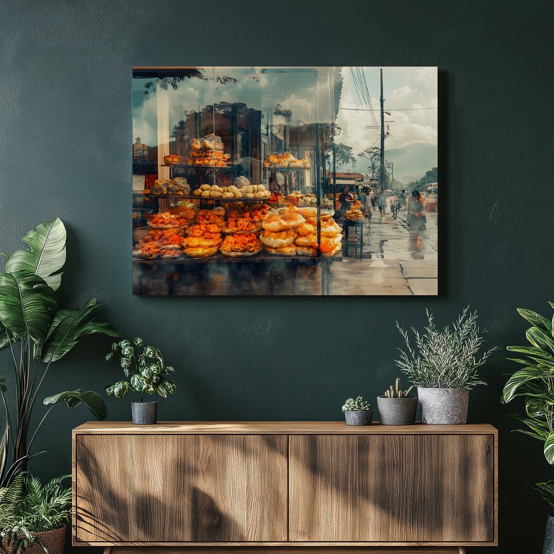El Salvador Street Market With Pupusa Stall Travel Photo Poster