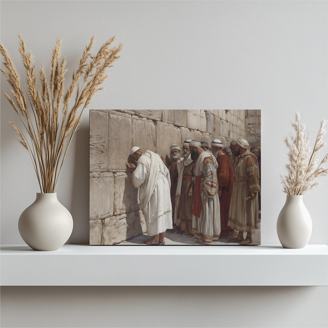 Jerusalem Western Wall Canvas Art Biblical Artwork Print Classic Painting Spiritual Gift Jewish Home Decor Scripture Orientalist