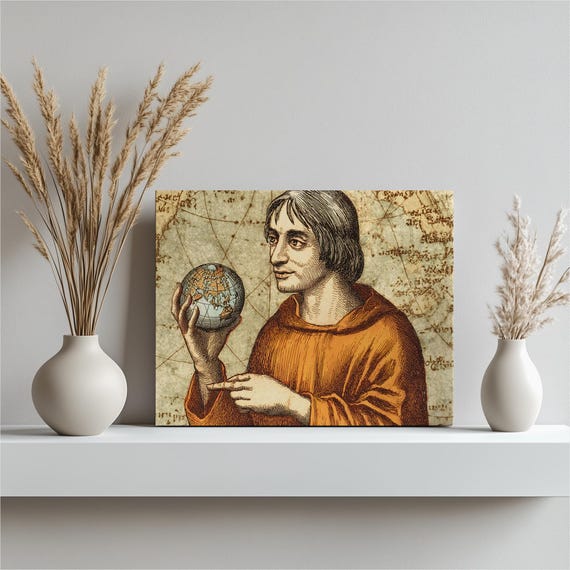 Vintage Astronomer Canvas Wall Art Renaissance Science Print Celestial Map Globe Historic Portrait Astronomy Decor Scientific Artwork