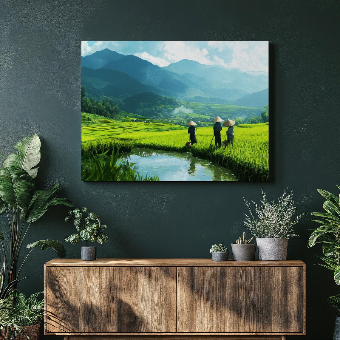 Vietnam Rice Paddies Landscape Art Print