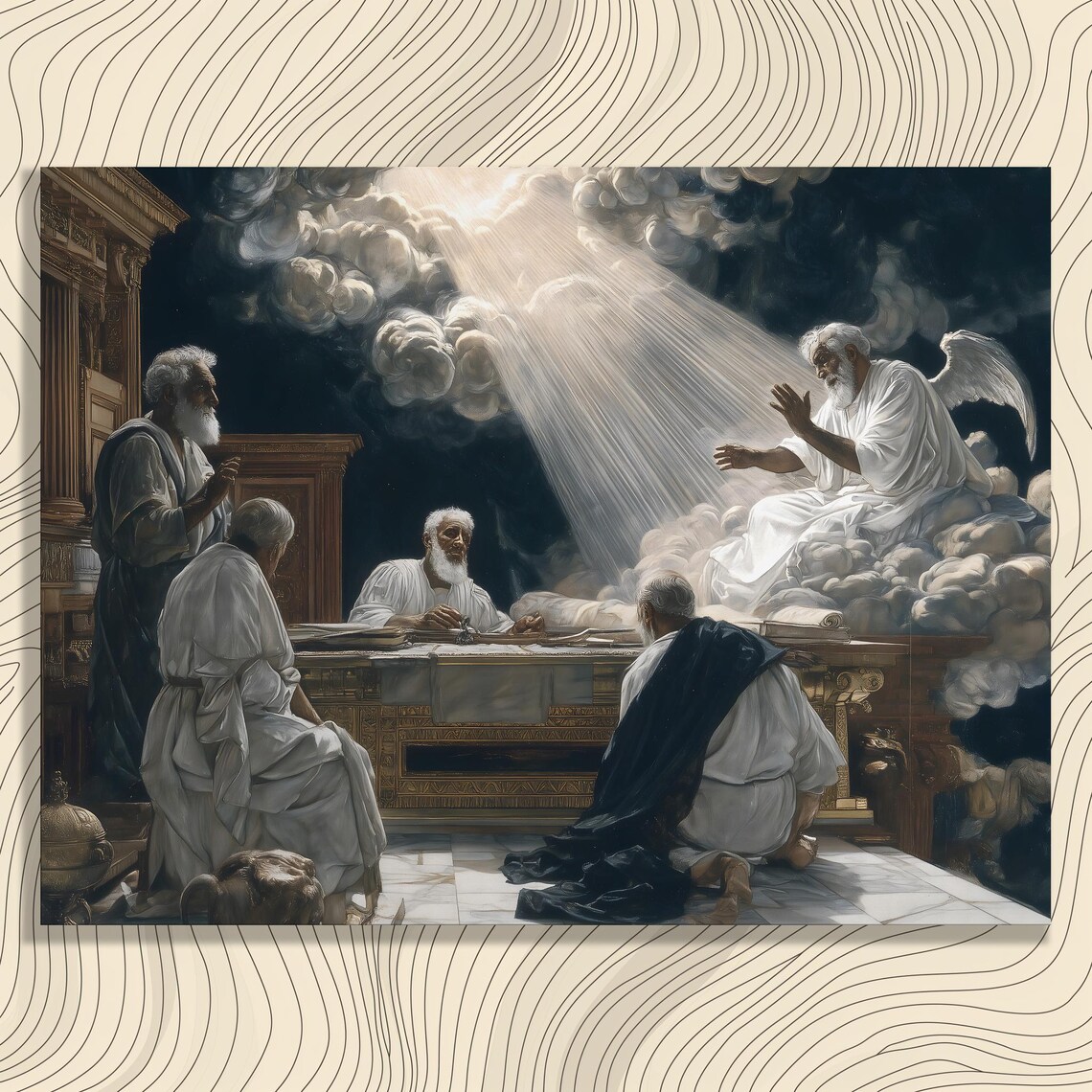 Angel Appearing To Prophets Neoclassical Christian Art Print