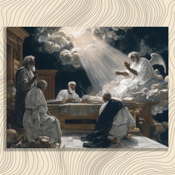 Angel Appearing To Prophets Neoclassical Christian Art Print