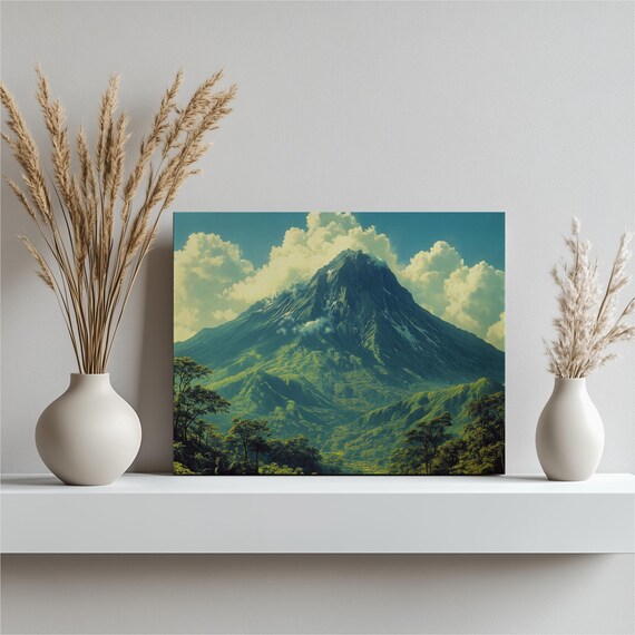 Cameroon Volcano Mountain Rainforest Tropical Landscape Poster