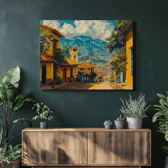 Colombia Travel Poster, Cartagena Coffee Culture