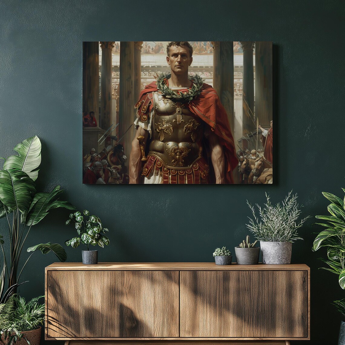 Julius Caesar Roman Emperor Laurel Wreath Historical Epic Wall Art