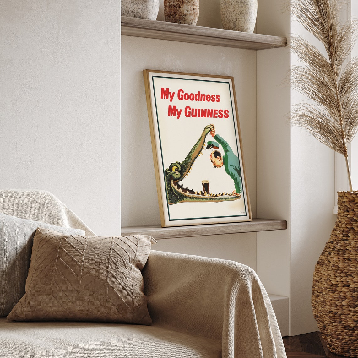 Guinness My Goodness Crocodile Vintage Beer Advertisement Poster - Image 2