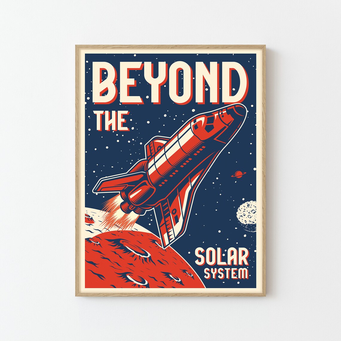 Mars Space Travel Poster Print, Planet Wall Art