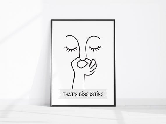 Thats Disgusting Bathroom Wall Decor Bad Smell Humorous Art Funny Toilet Poster Guest Wc Modern Minimalistic Print