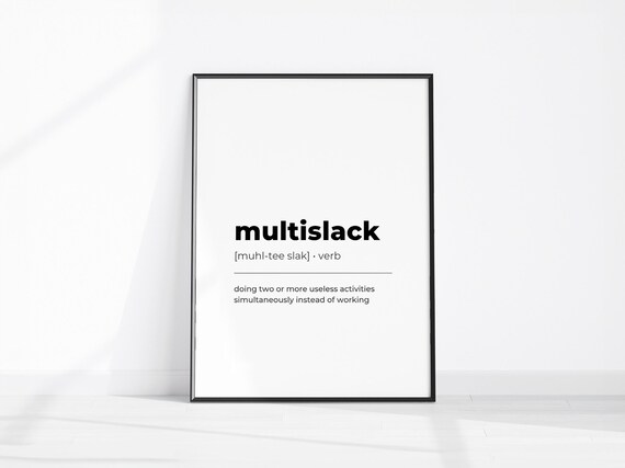 Funny Home Office Decor Multislack Definition Print Poster Cute Wall Art Fun Workplace Sign Dorm