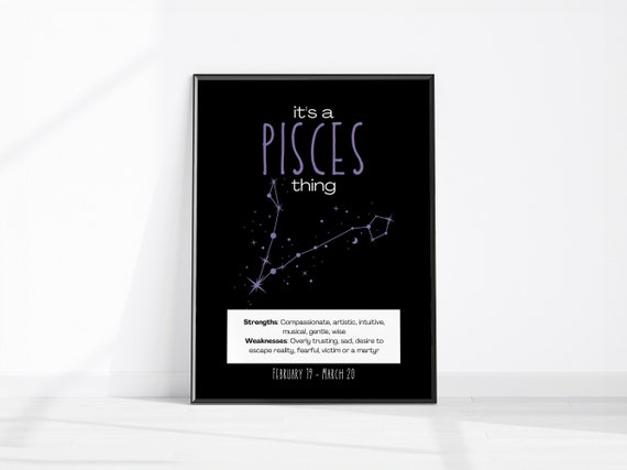 Pisces Zodiac Poster Its A Pisces Thing Star Sign Birthday Gift