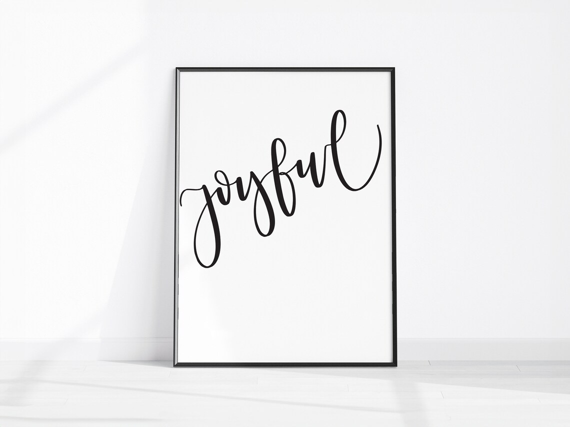 Joyful Typography Wall Art Inspirational Words Print Minimalist Home Dcor Happiness Poster
