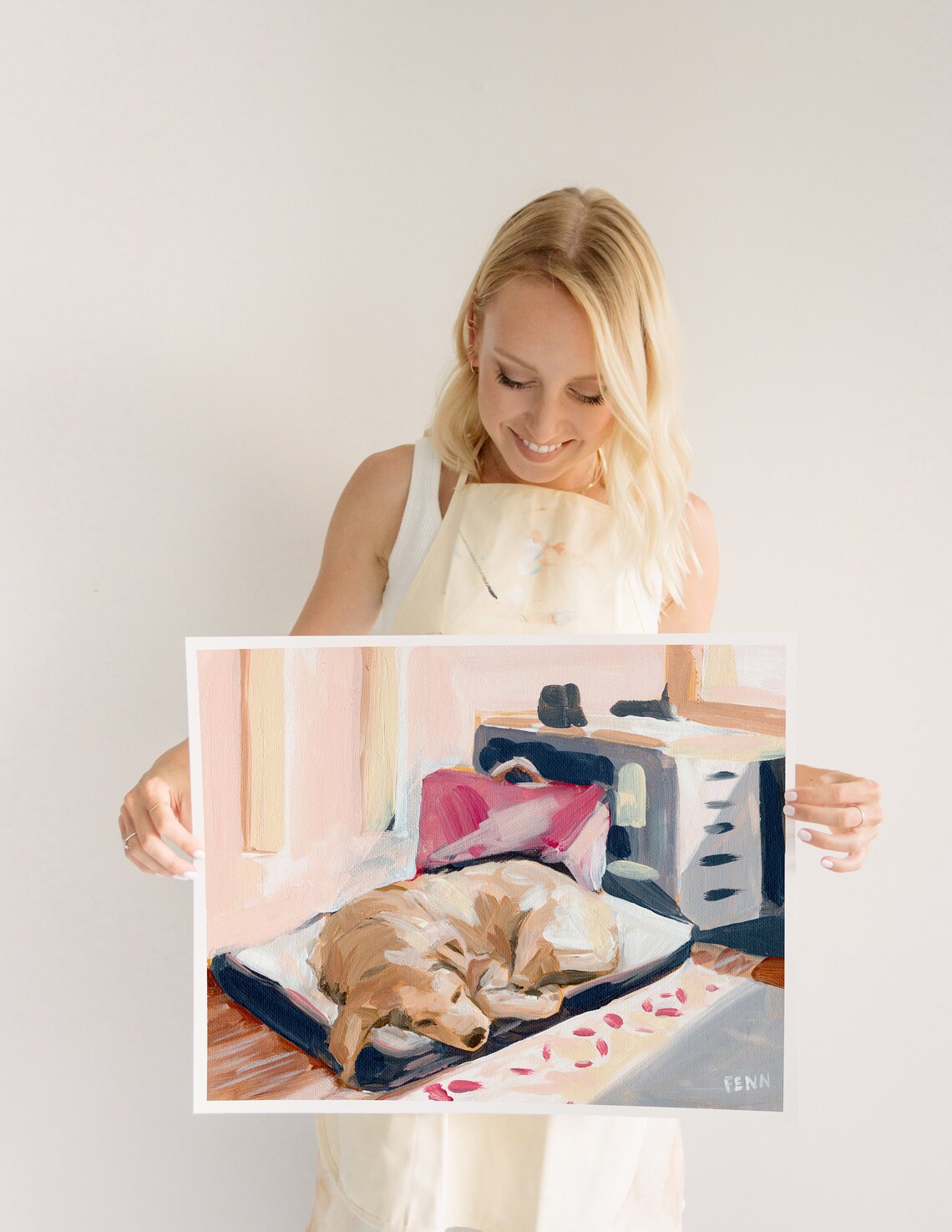 Dog Sleeping Art Print, Labrador Painting - Image 4