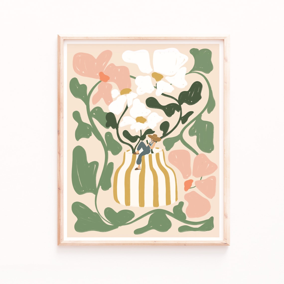 Bloom Reading Floral Art Print by Sabina Fenn