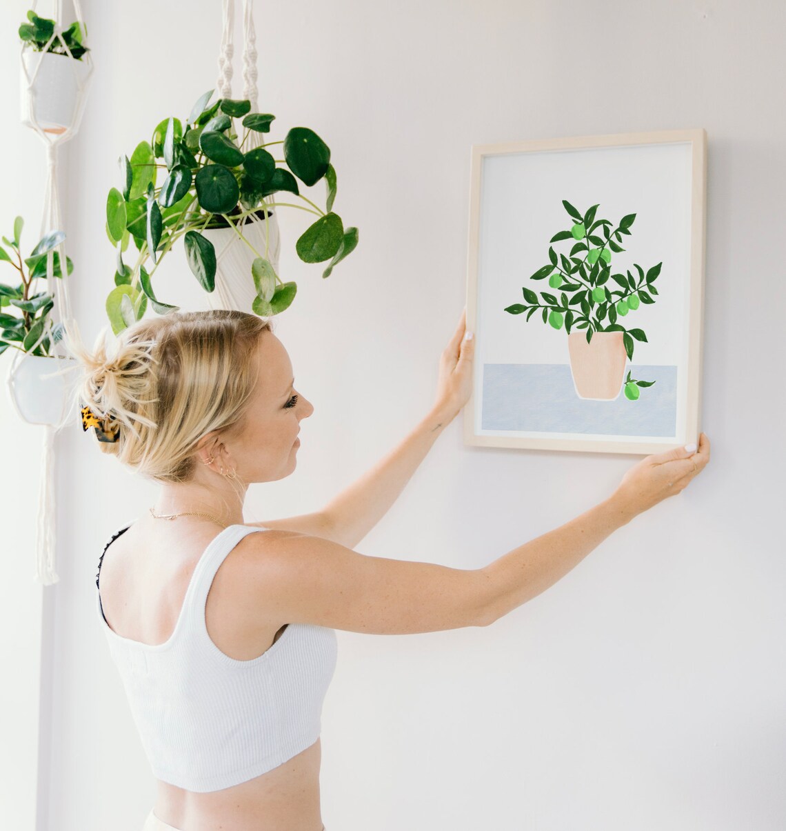 Lime Tree In A Vase Watercolor Botanical Print - Image 2