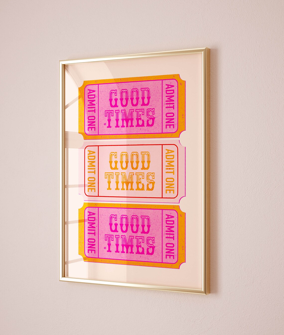 Good Times Ticket Retro Poster, Preppy Room Decor
