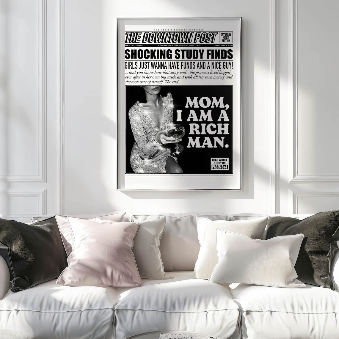 Mom I Am A Rich Man Newspaper Headline Poster - Image 2