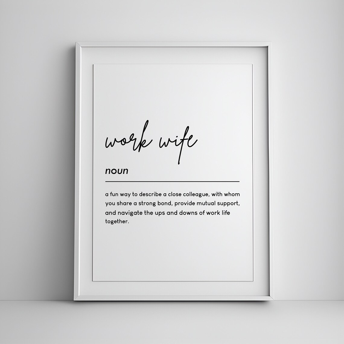 Work Wife Definition Dictionary Gift For Coworker Bestie Office Buddy Print