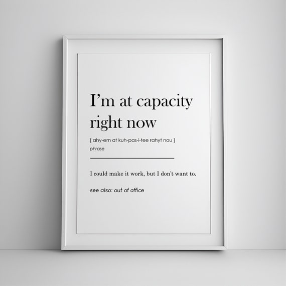 Office Wall Decor Definition Art Print, Funny
